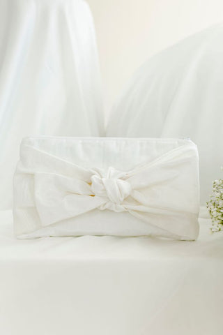 Bow Clutch | Ivory Moire