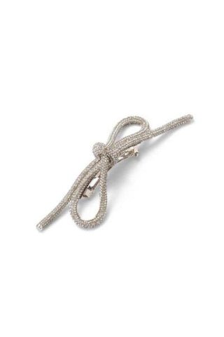 Sasha Crystal Bow Barette | Silver