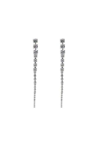 Crystal Spine Earrings | Silver