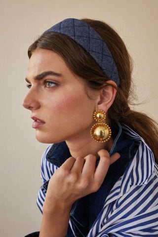 Lucia Dome Drop Earrings | Gold