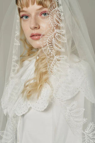 Mimosa Embroidered Veil | Ofrenda