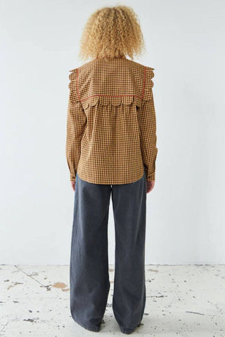 Checked Shirt With Tongues | Yellow/Brown Check